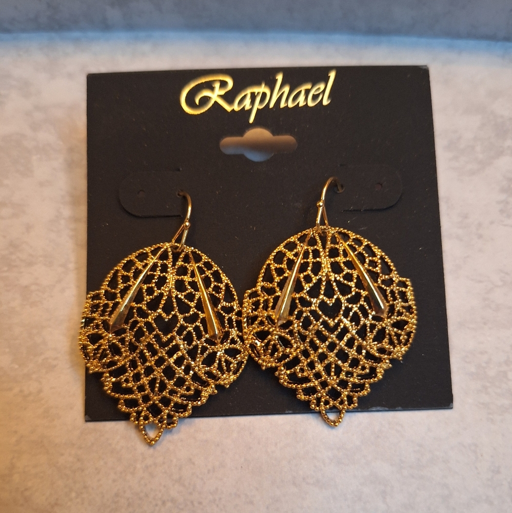 Raphael Gold Filigree Earrings